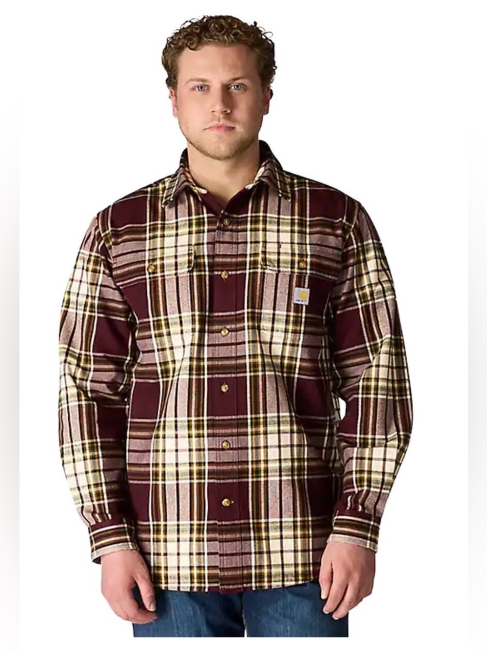 Carhartt Men’s Loose Fit Heavyweight Flannel LS Plaid Shirt Size XXL